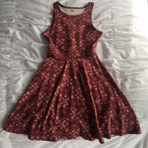 HOLLISTER red toned mini skater dress